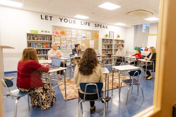 At Friends Academy's Middle School, fifth graders lead their own parent-teacher conferences — a rite of passage in the school’s four-year curriculum.