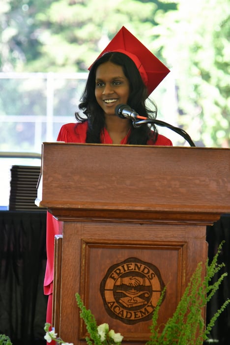 graduation speaker at podium