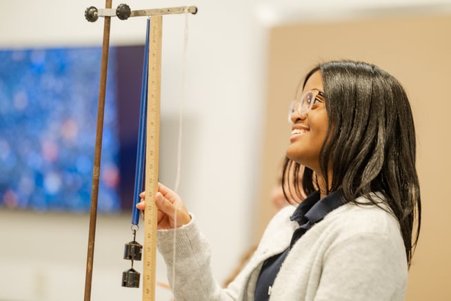 student in science lab