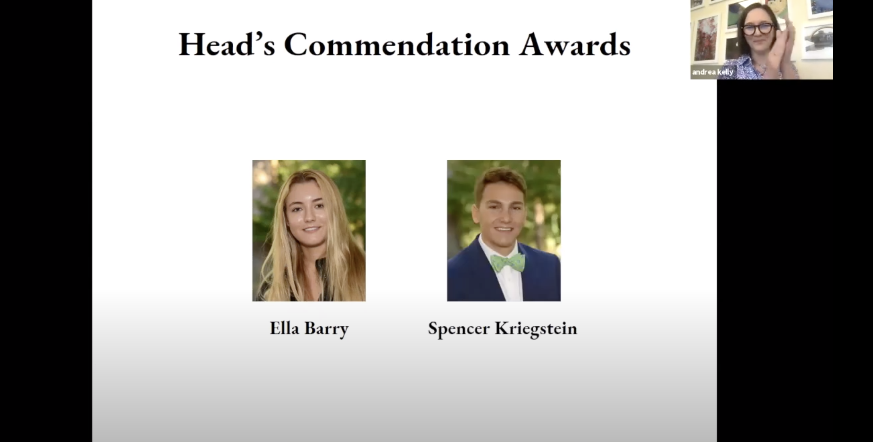 Head's Commendation Award winners