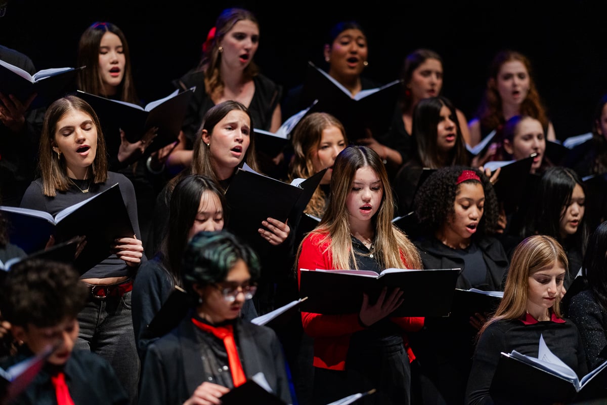 Students from the Friends Academy Middle School and Upper School performed at the ‘Holidays With Friends’ winter concert inside the Dolan Center Theater. 