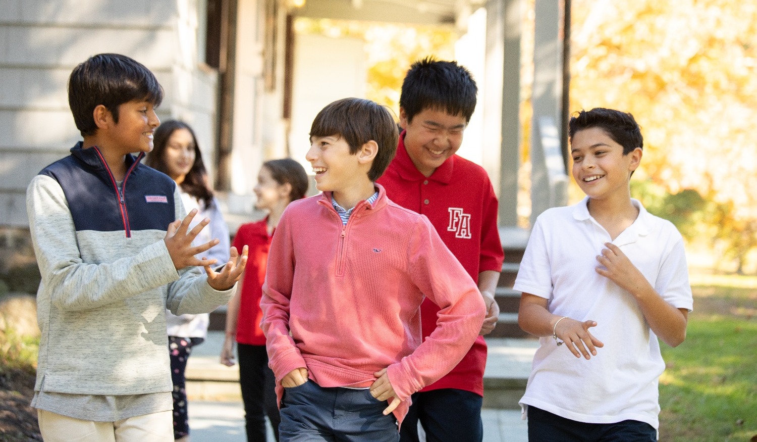 middle school students laughing
